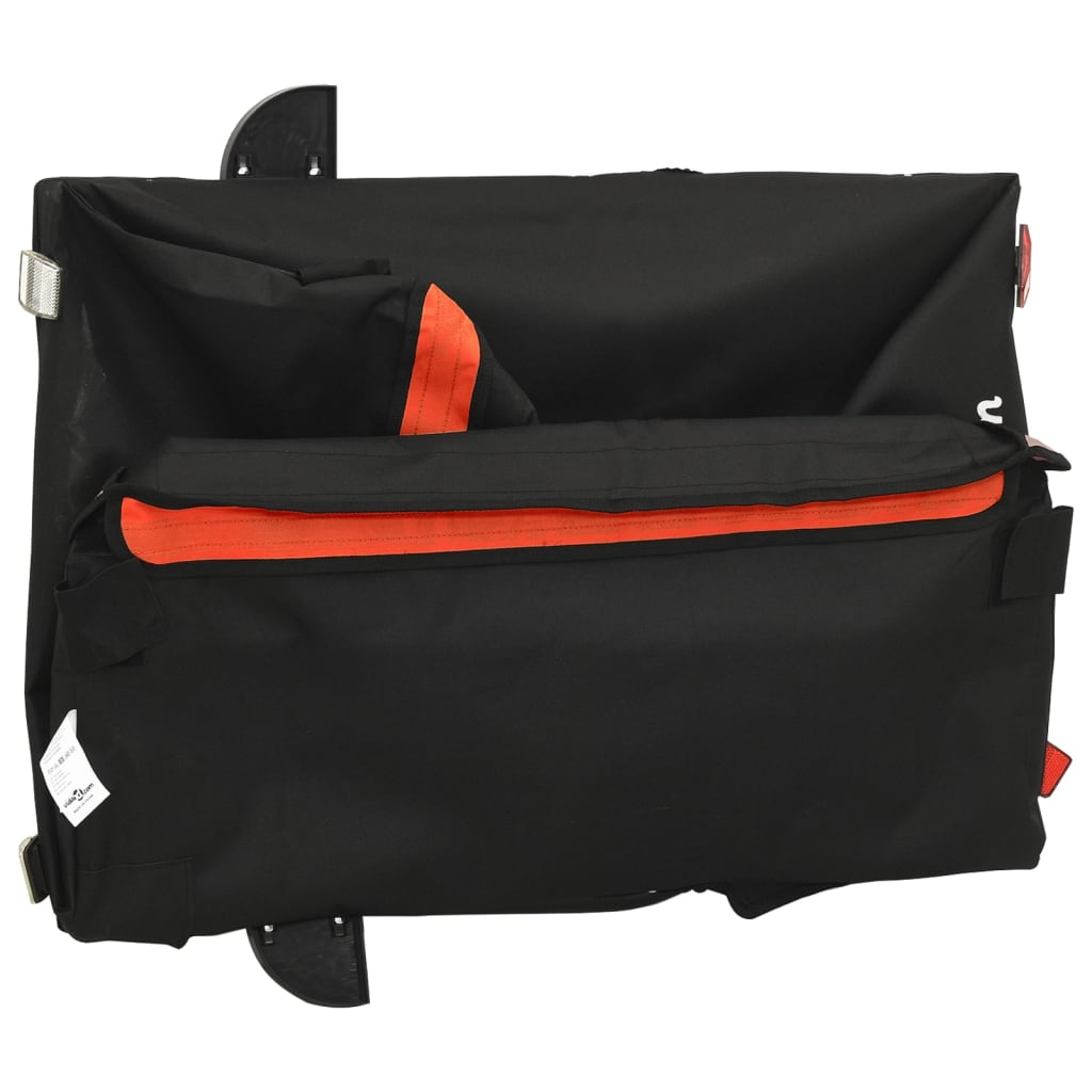 Fahrradanhänger 45 kg Eisen schwarz und orange