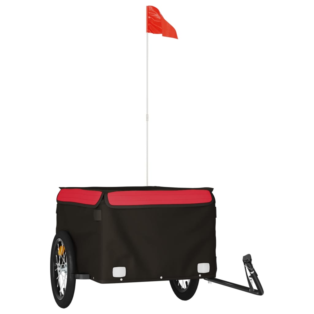 Fahrradanhänger 45 kg Eisen schwarz und rot