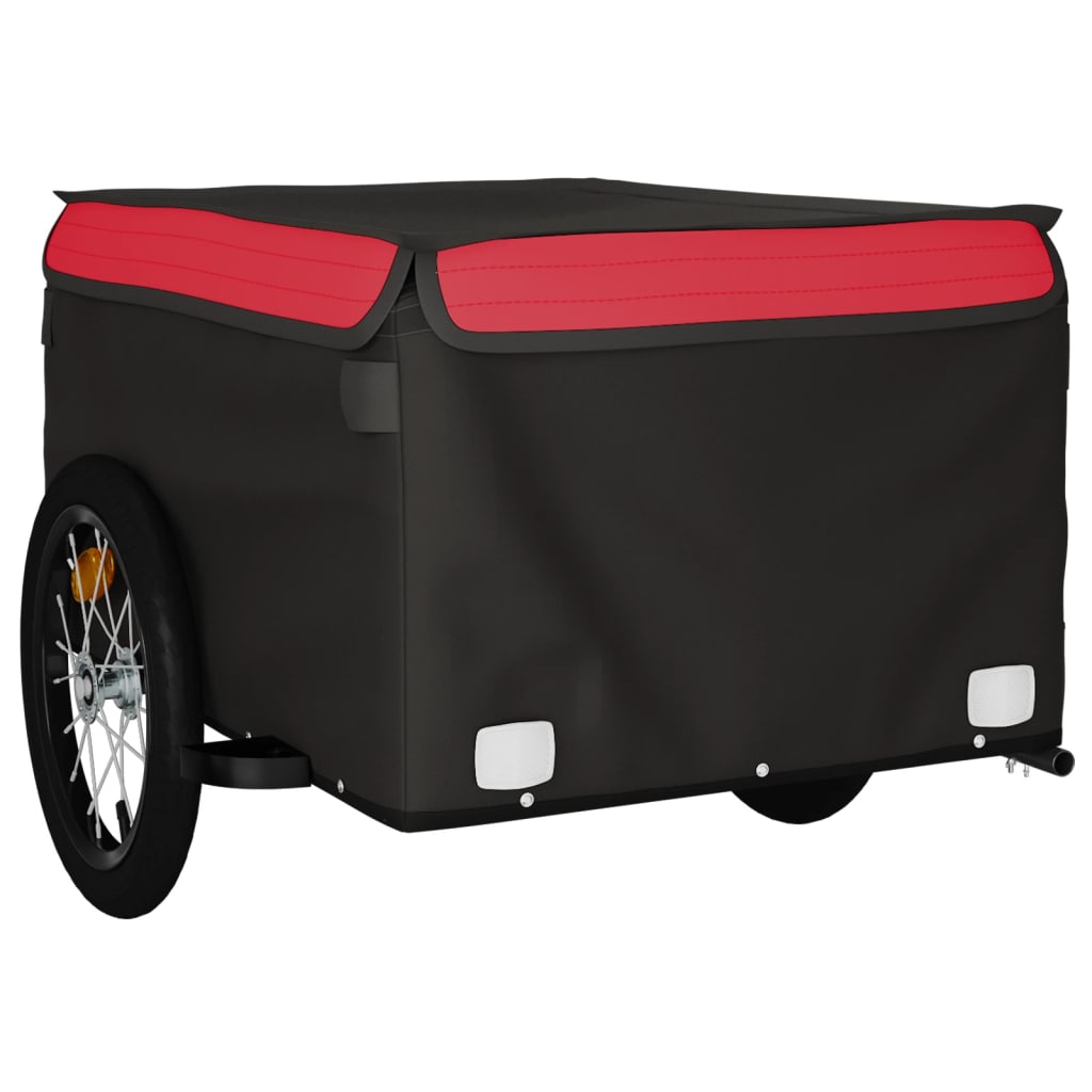 Fahrradanhänger 45 kg Eisen schwarz und rot