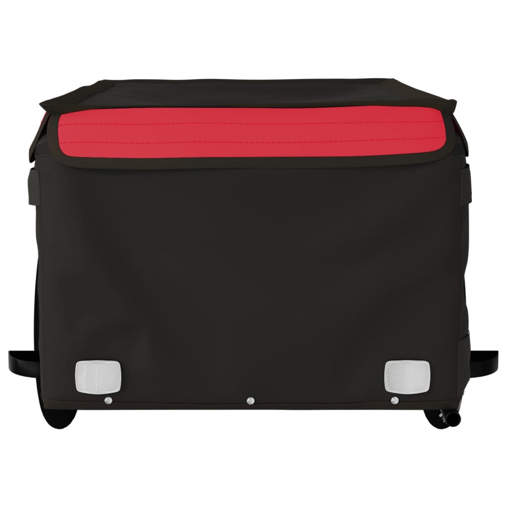 Fahrradanhänger 45 kg Eisen schwarz und rot