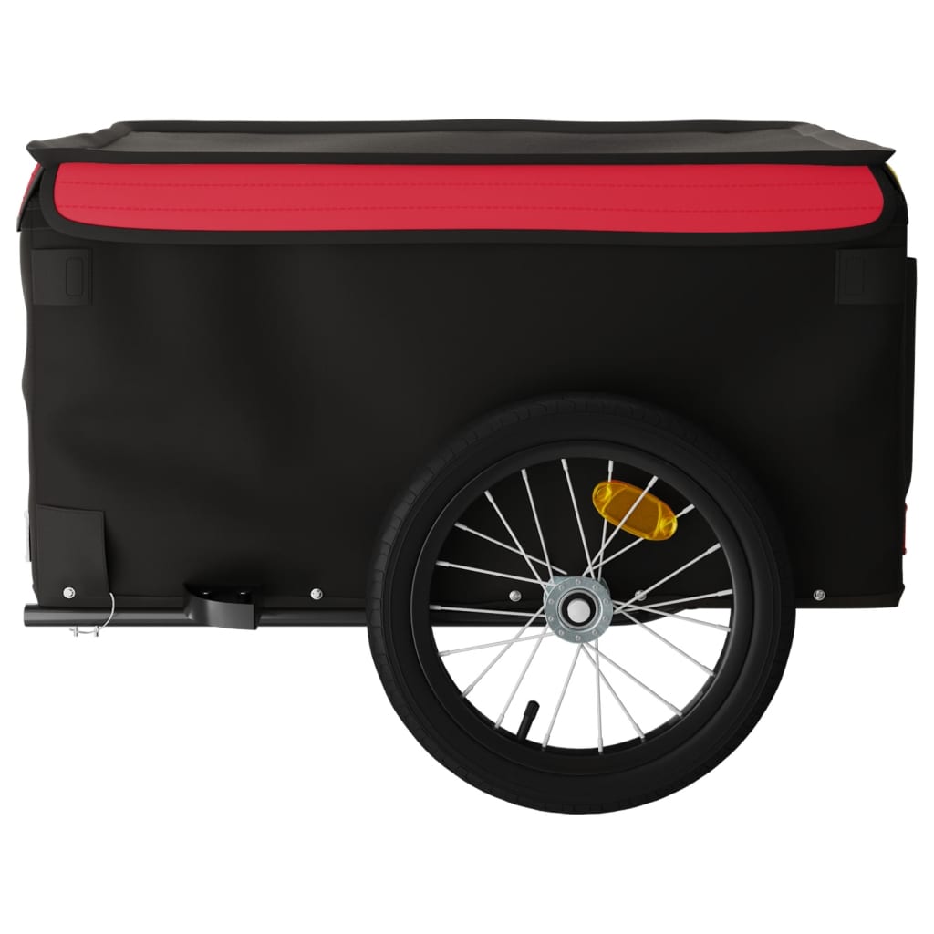 Fahrradanhänger 45 kg Eisen schwarz und rot