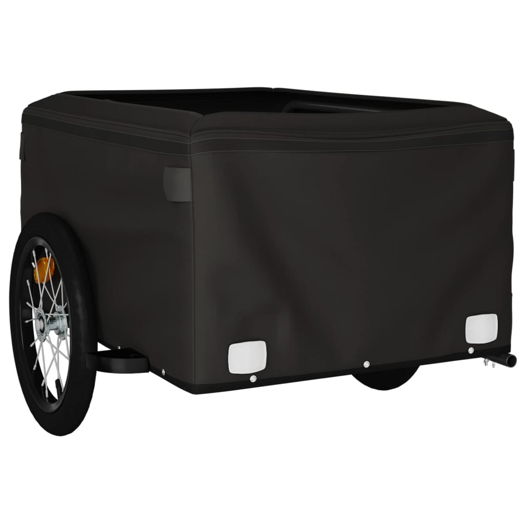 Fahrradanhänger 45 kg Eisen schwarz und rot