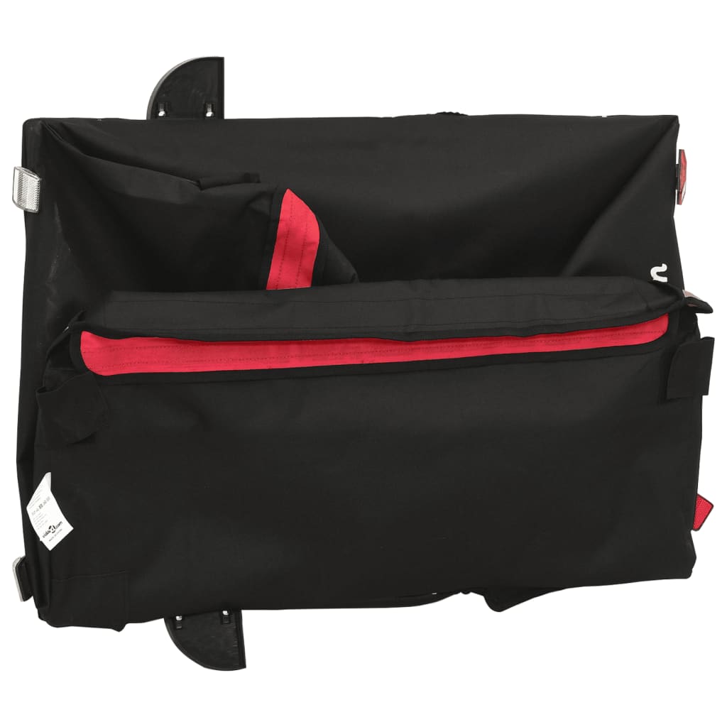 Fahrradanhänger 45 kg Eisen schwarz und rot