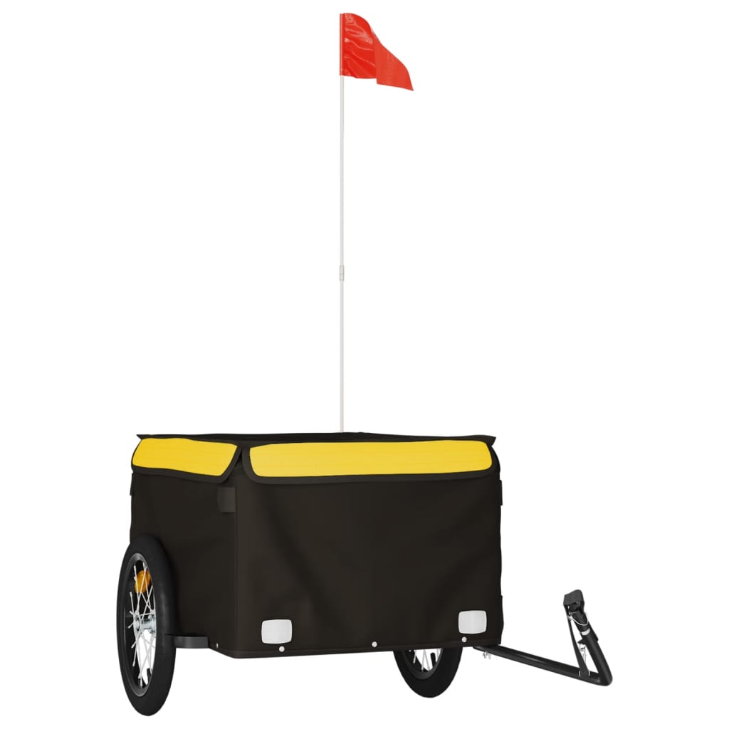 Fahrradanhänger 45 kg Eisen schwarz und gelb