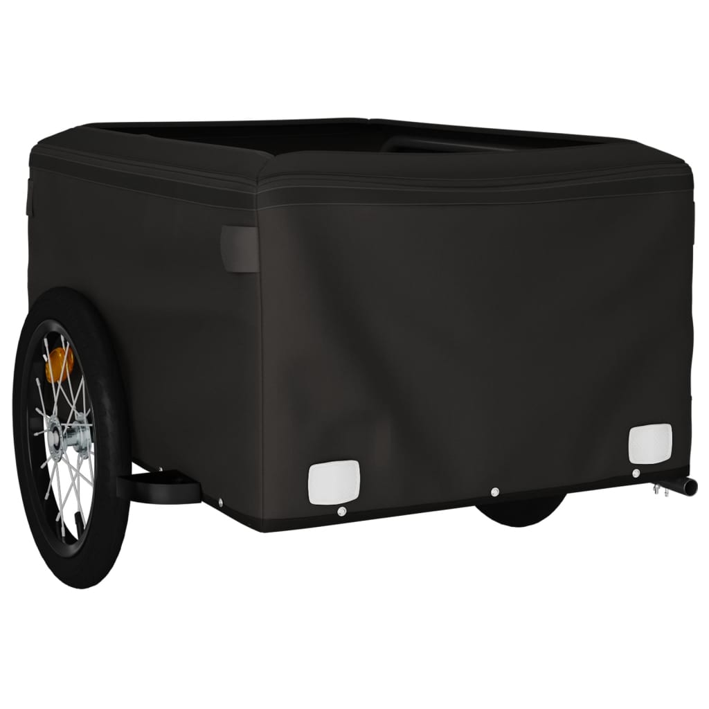 Fahrradanhänger 45 kg Eisen schwarz und gelb