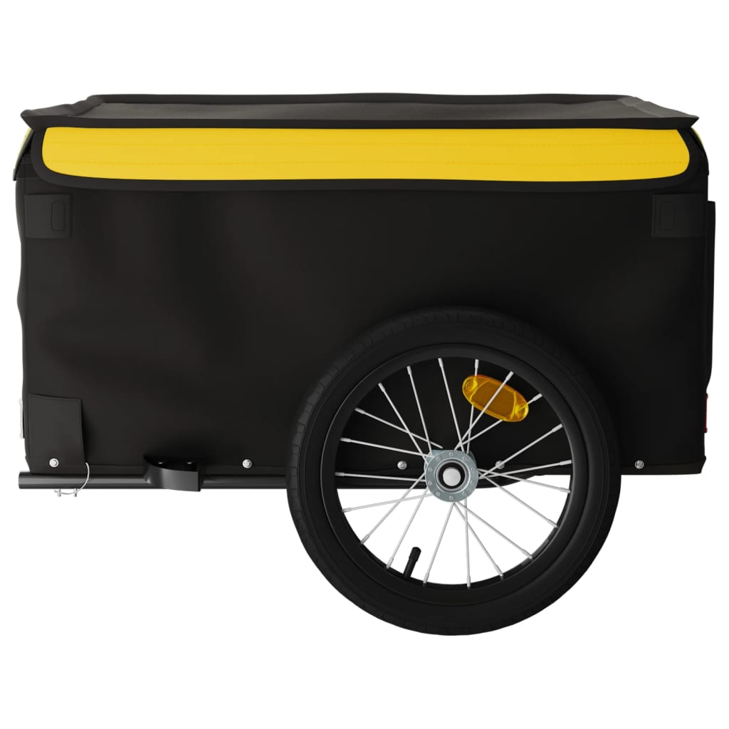 Fahrradanhänger 45 kg Eisen schwarz und gelb