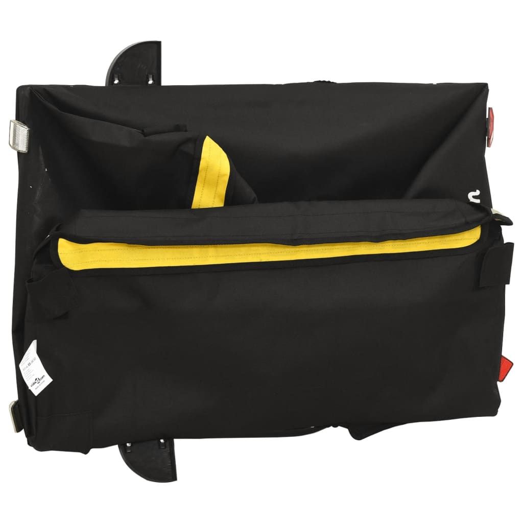 Fahrradanhänger 45 kg Eisen schwarz und gelb