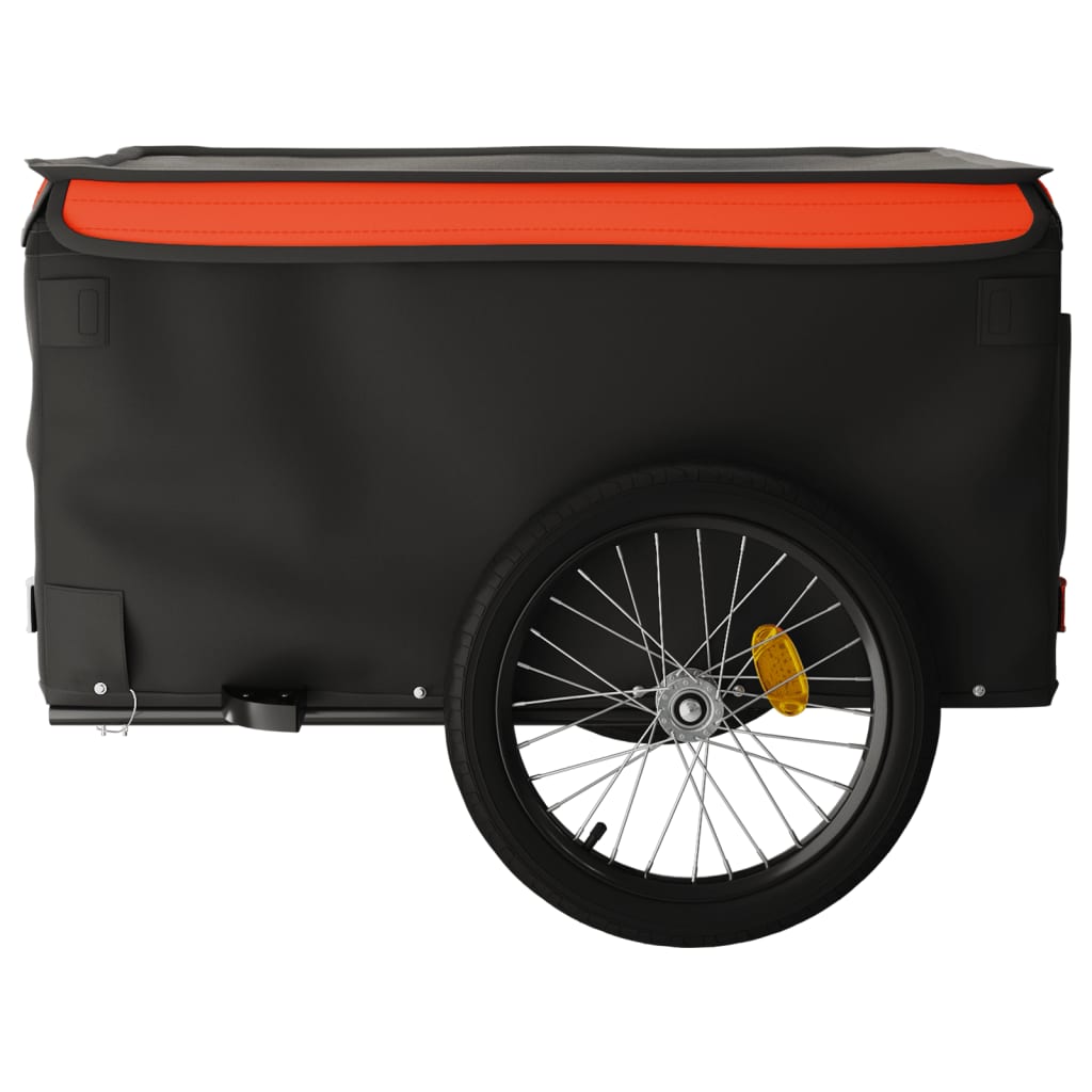 Fahrradanhänger 45 kg Eisen schwarz und orange