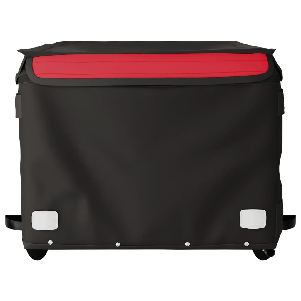 Fahrradanhänger 45 kg Eisen schwarz und rot