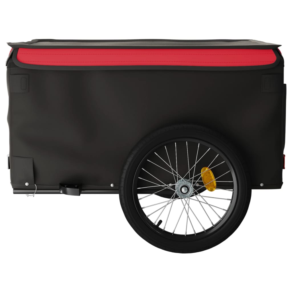 Fahrradanhänger 45 kg Eisen schwarz und rot