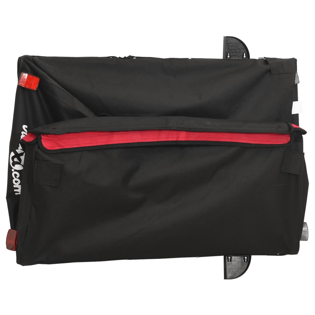 Fahrradanhänger 45 kg Eisen schwarz und rot