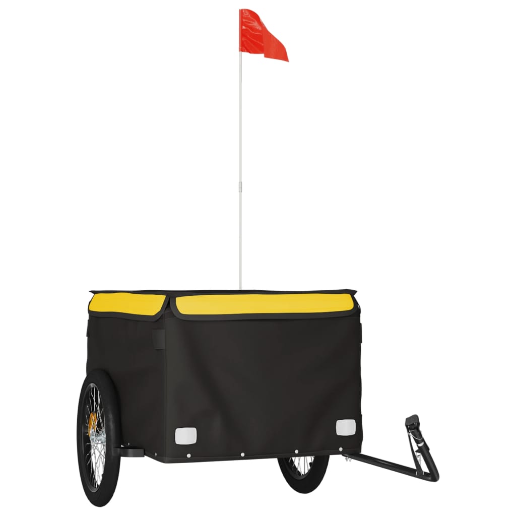 Fahrradanhänger 45 kg Eisen schwarz und gelb