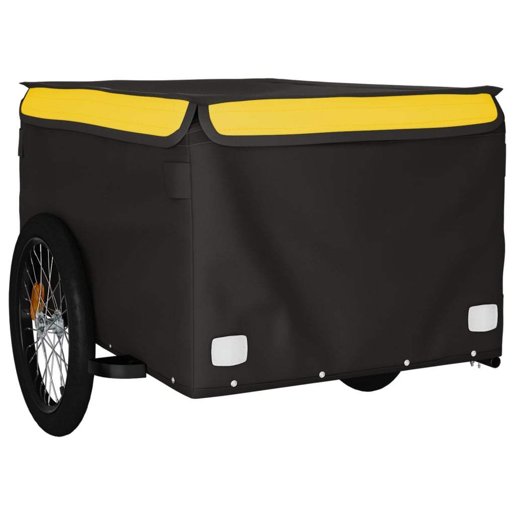 Fahrradanhänger 45 kg Eisen schwarz und gelb