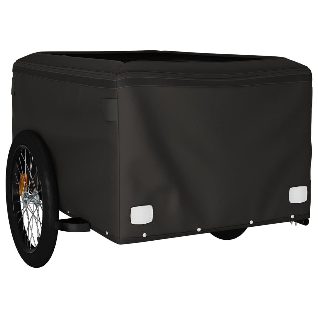 Fahrradanhänger 45 kg Eisen schwarz und gelb