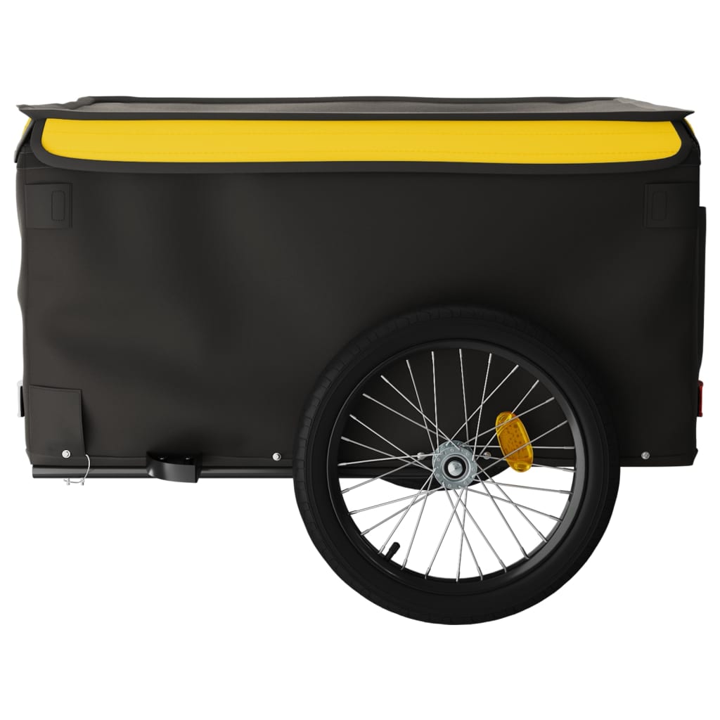 Fahrradanhänger 45 kg Eisen schwarz und gelb