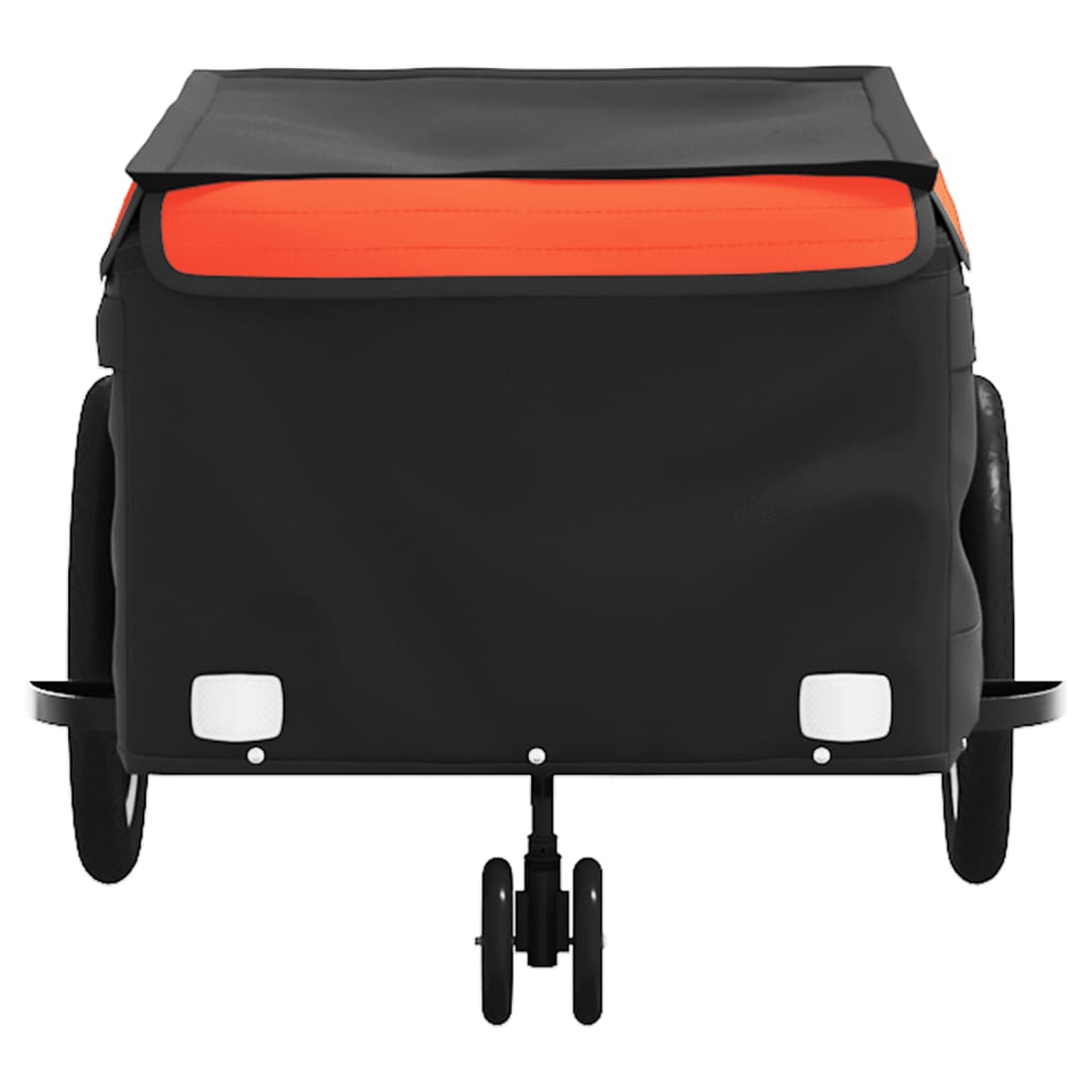 Fahrradanhänger 45 kg Eisen schwarz und orange