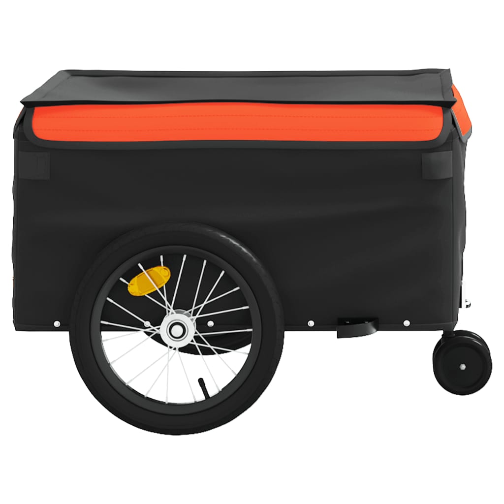 Fahrradanhänger 45 kg Eisen schwarz und orange