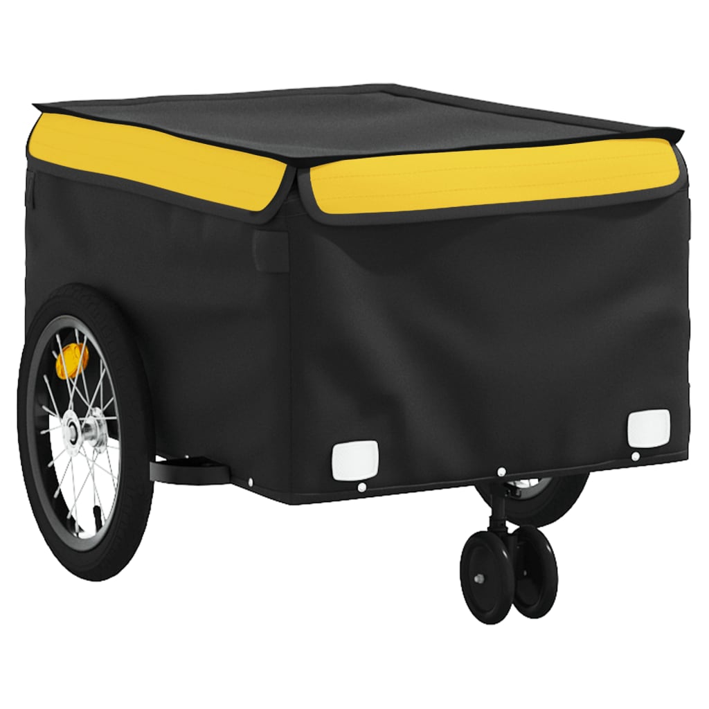 Fahrradanhänger 45 kg Eisen schwarz und gelb