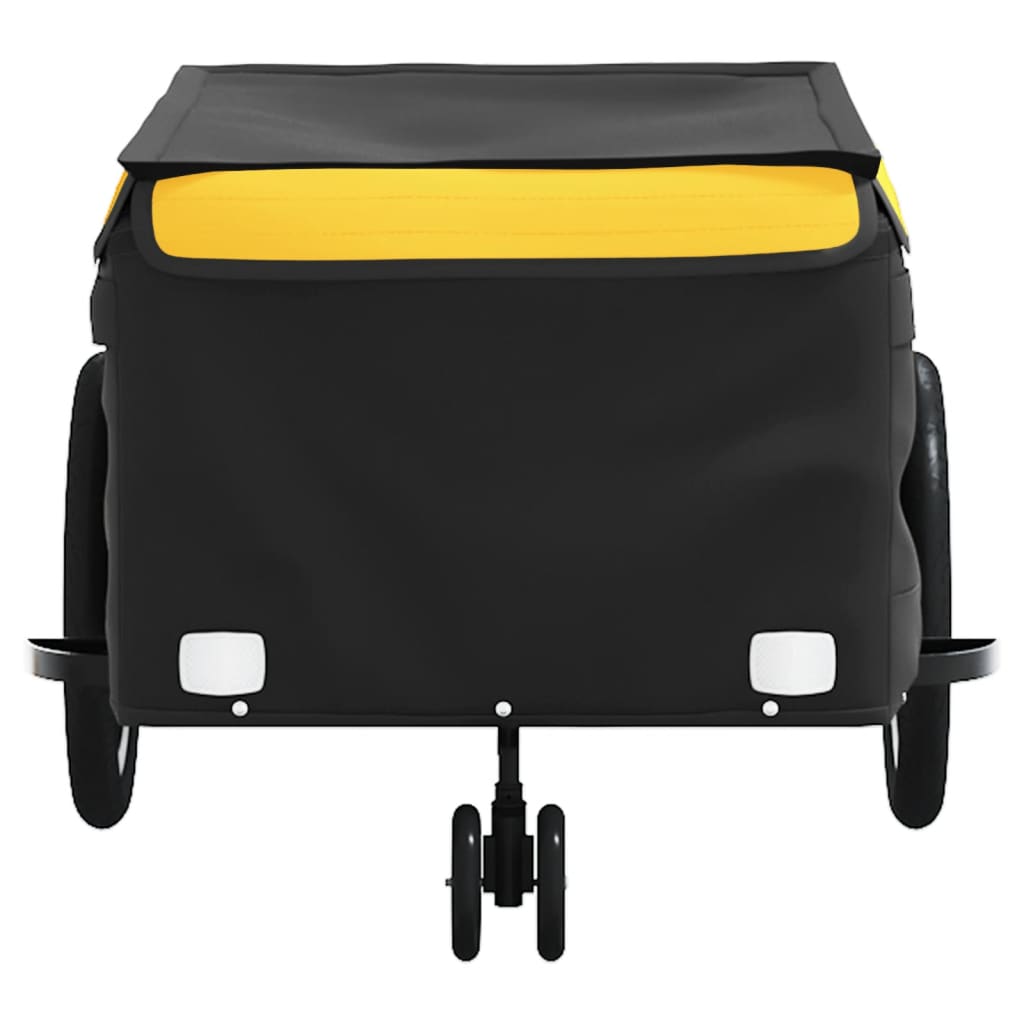 Fahrradanhänger 45 kg Eisen schwarz und gelb