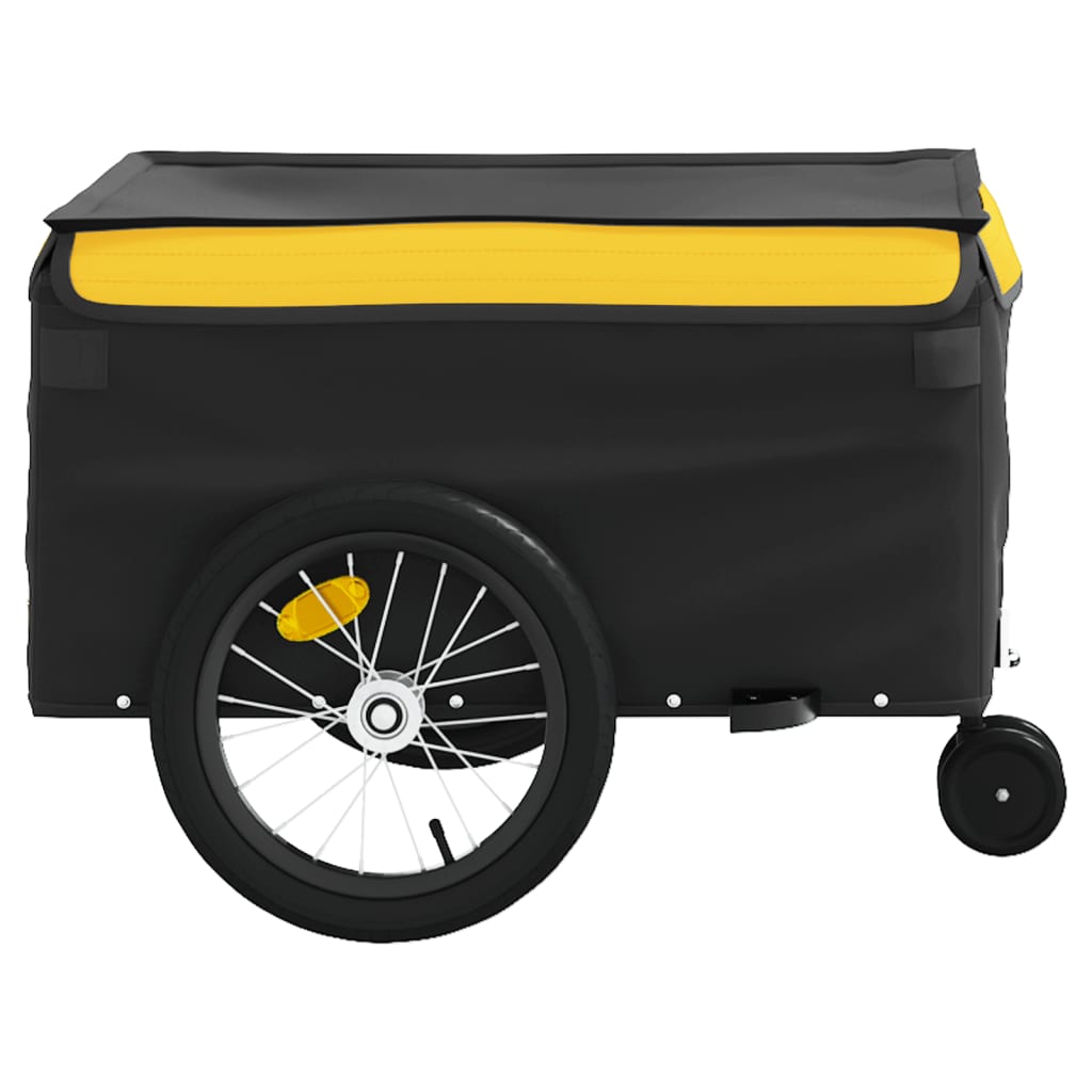 Fahrradanhänger 45 kg Eisen schwarz und gelb