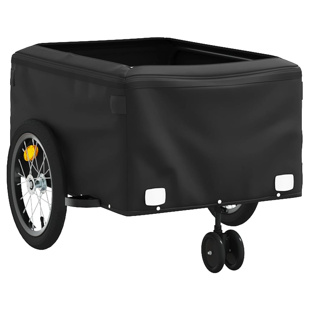 Fahrradanhänger 45 kg Eisen schwarz und gelb
