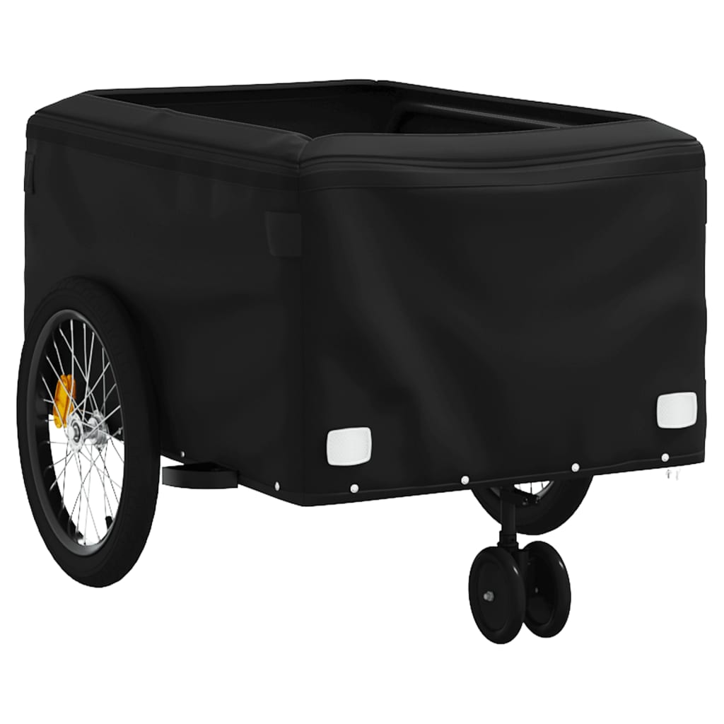 Fahrradanhänger 45 kg Eisen schwarz und rot