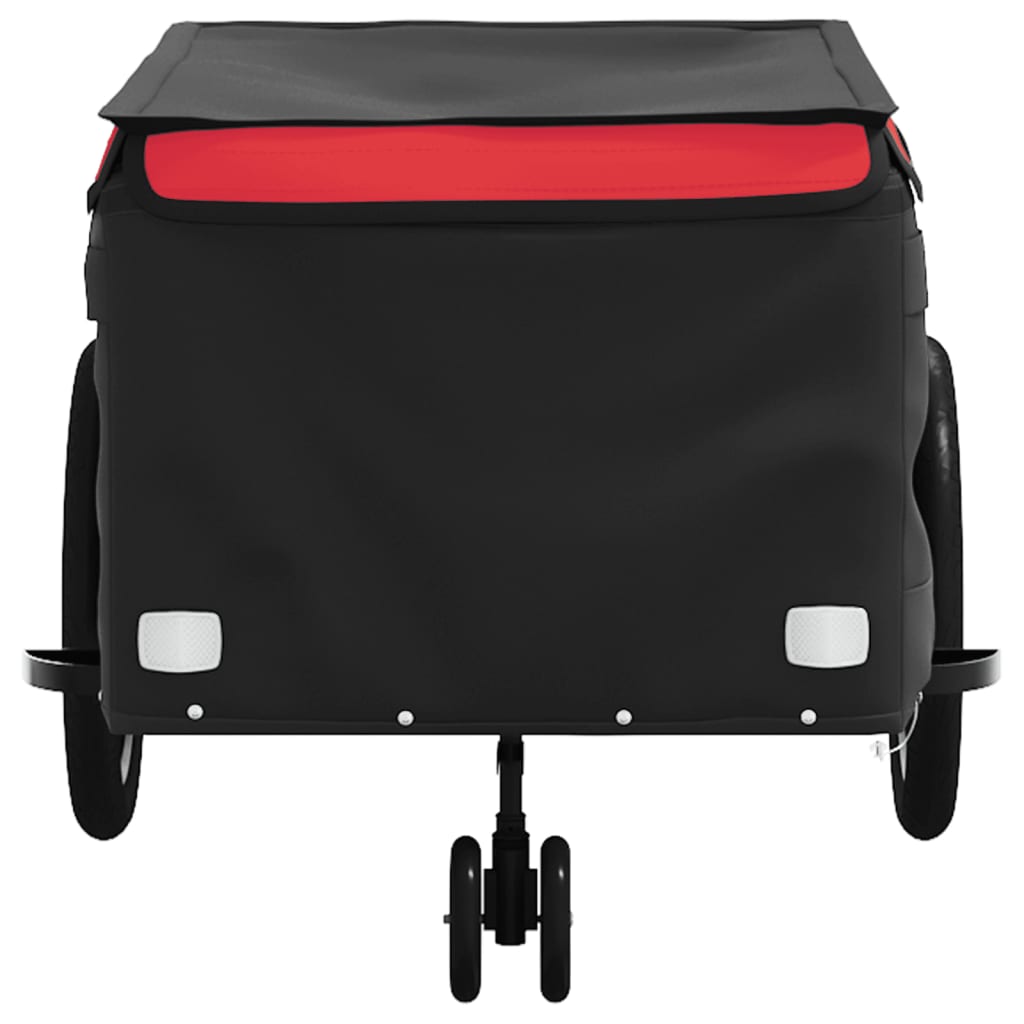 Fahrradanhänger 45 kg Eisen schwarz und rot