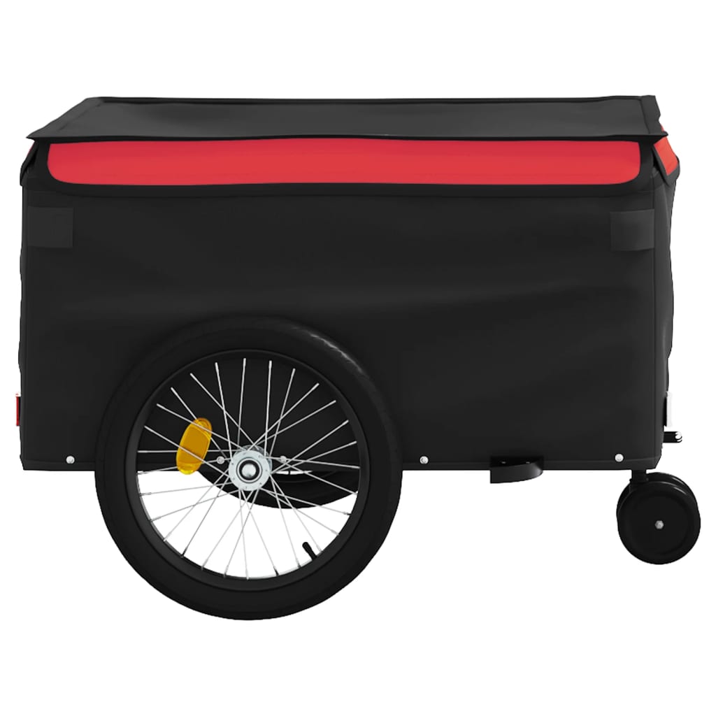 Fahrradanhänger 45 kg Eisen schwarz und rot