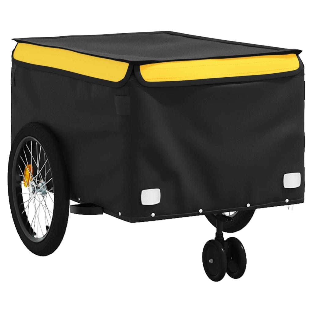 Fahrradanhänger 45 kg Eisen schwarz und gelb