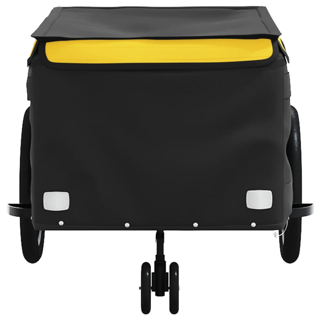 Fahrradanhänger 45 kg Eisen schwarz und gelb