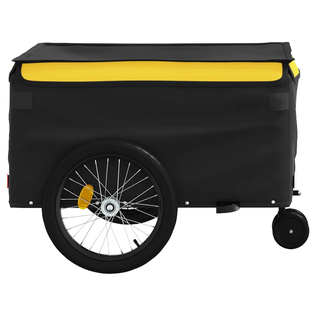 Fahrradanhänger 45 kg Eisen schwarz und gelb