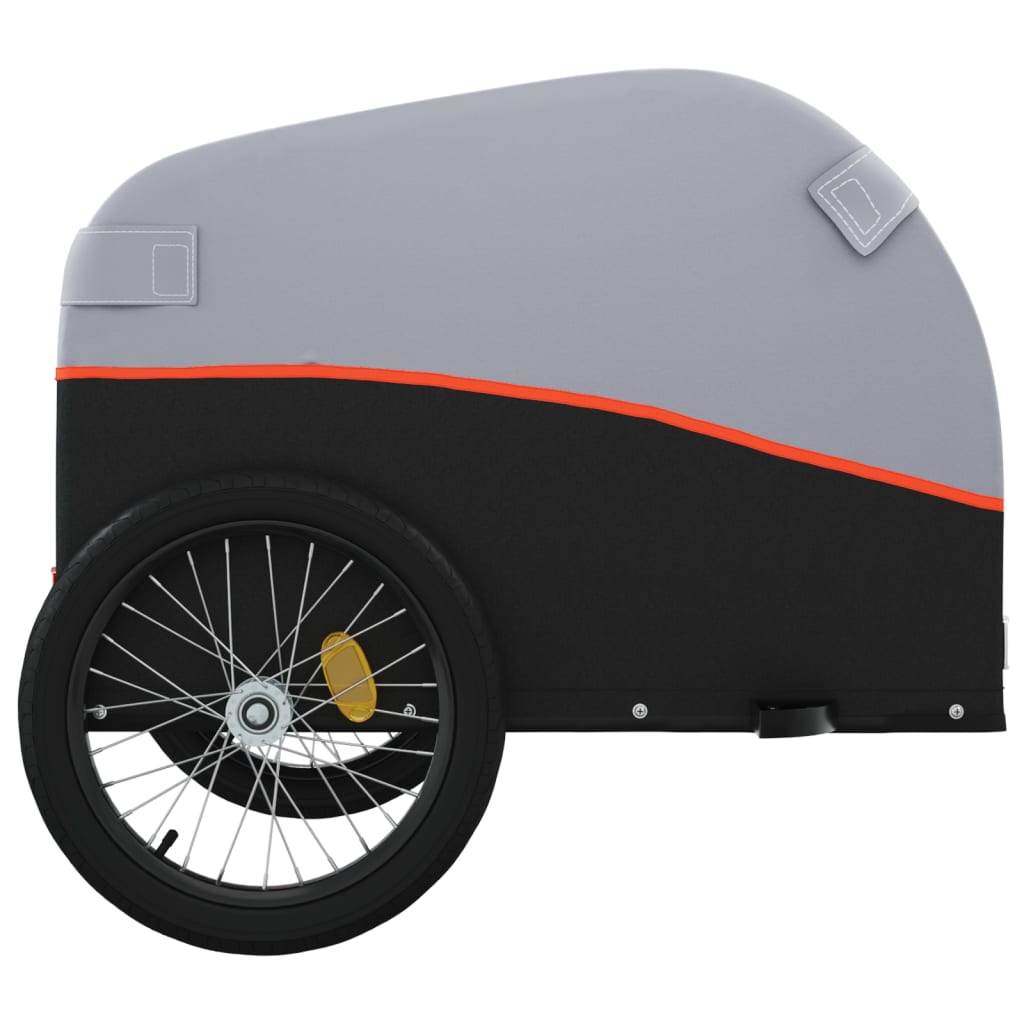Fahrradanhänger 45 kg Eisen schwarz und orange