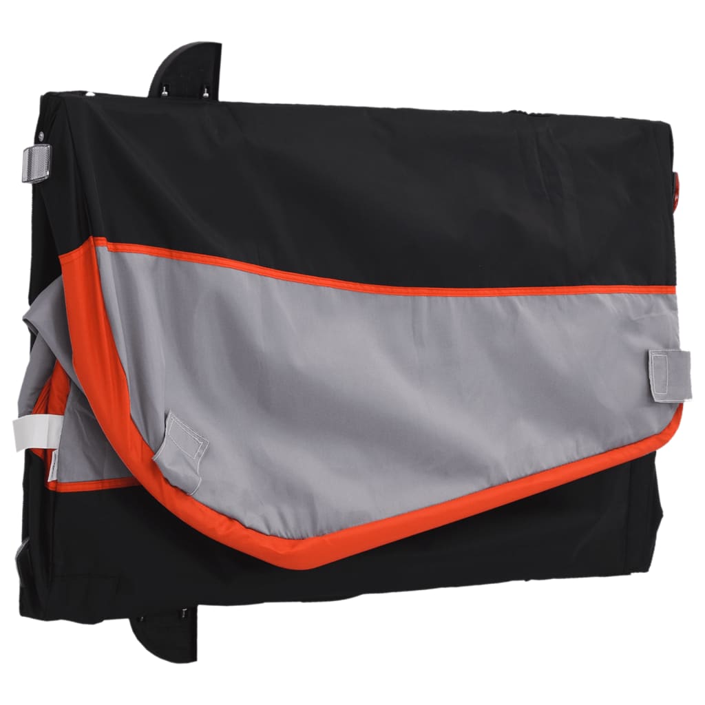 Fahrradanhänger 45 kg Eisen schwarz und orange