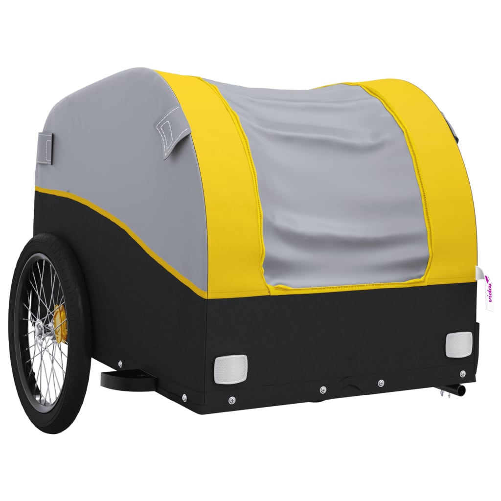 Fahrradanhänger 45 kg Eisen schwarz und gelb