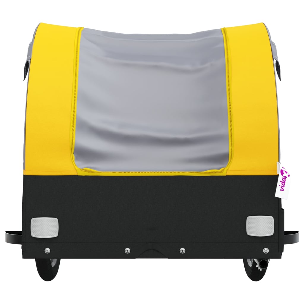Fahrradanhänger 45 kg Eisen schwarz und gelb
