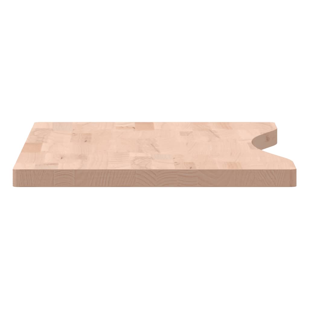 skrivebordsplade 80x(36-40)x2,5 cm massivt bøgetræ