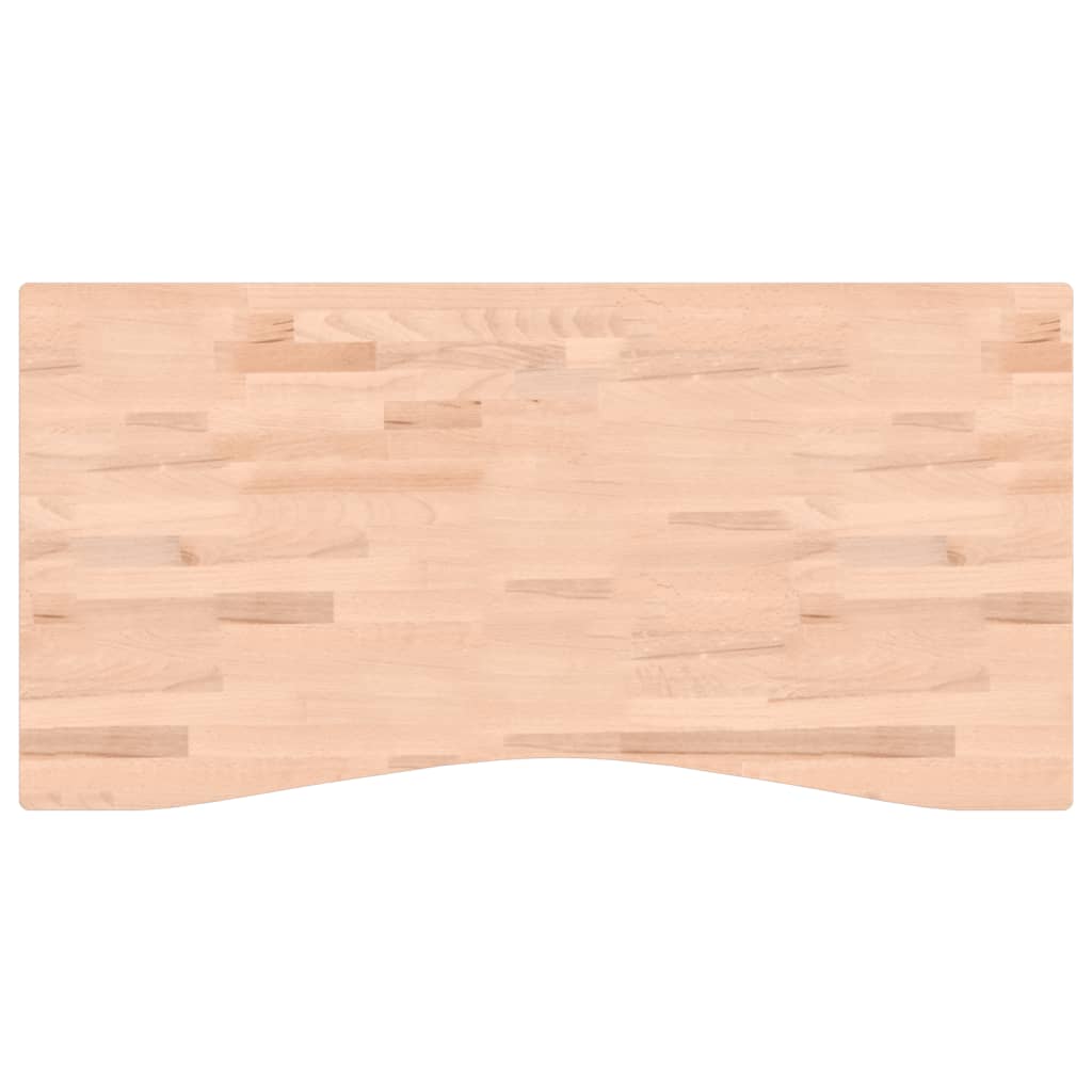 skrivebordsplade 110x(50-55)x2,5 cm massivt bøgetræ