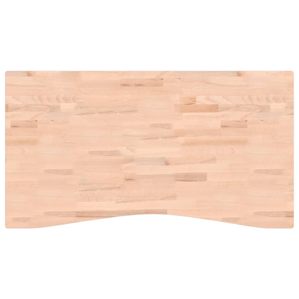 skrivebordsplade 110x(55-60)x2,5 cm massivt bøgetræ