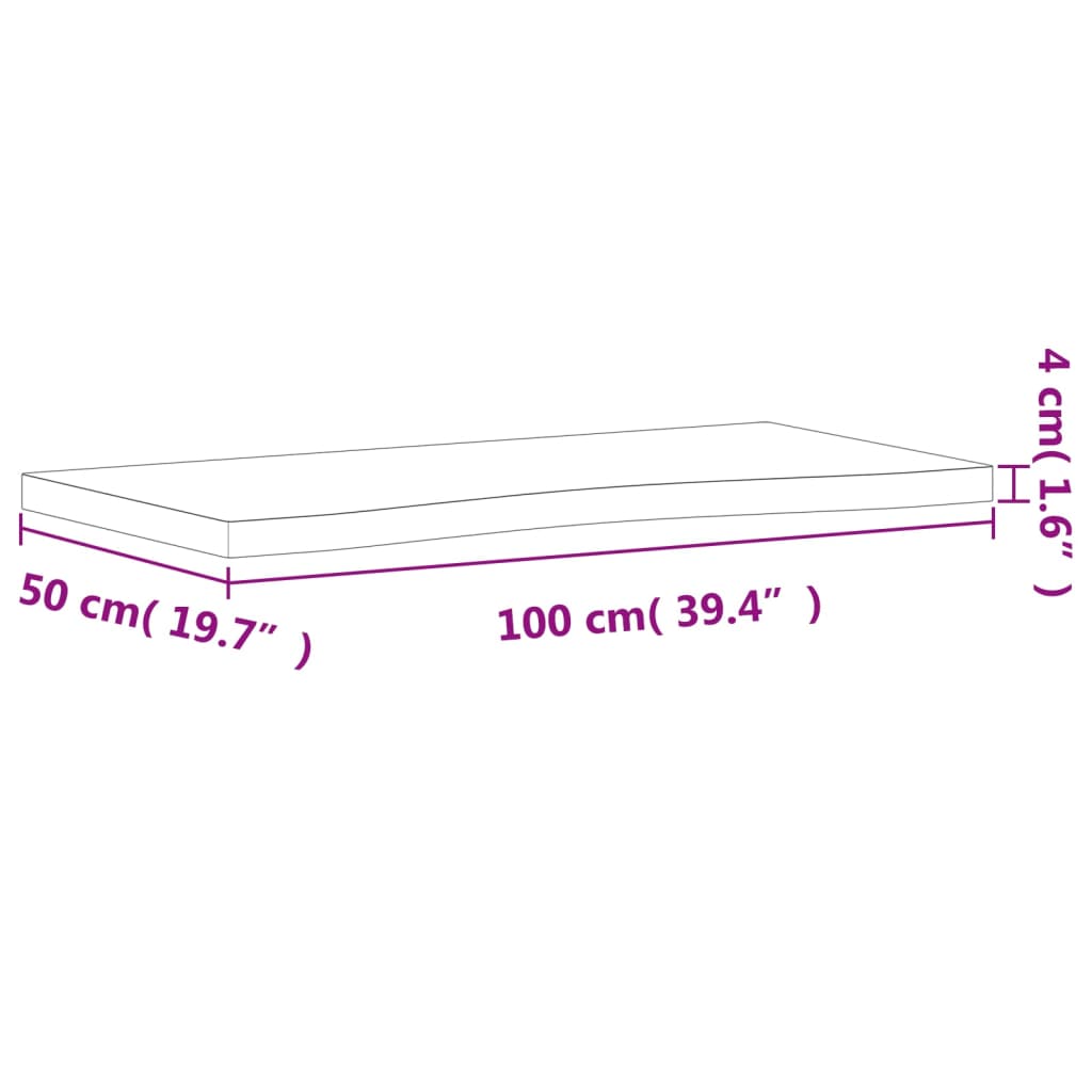 skrivebordsplade 100x(45-50)x4 cm massivt bøgetræ