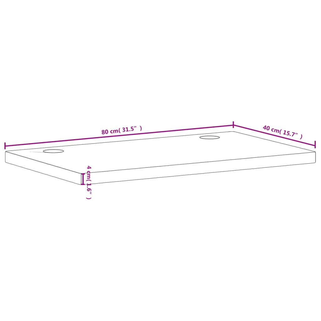 skrivebordsplade 80x40x4 cm massivt bøgetræ