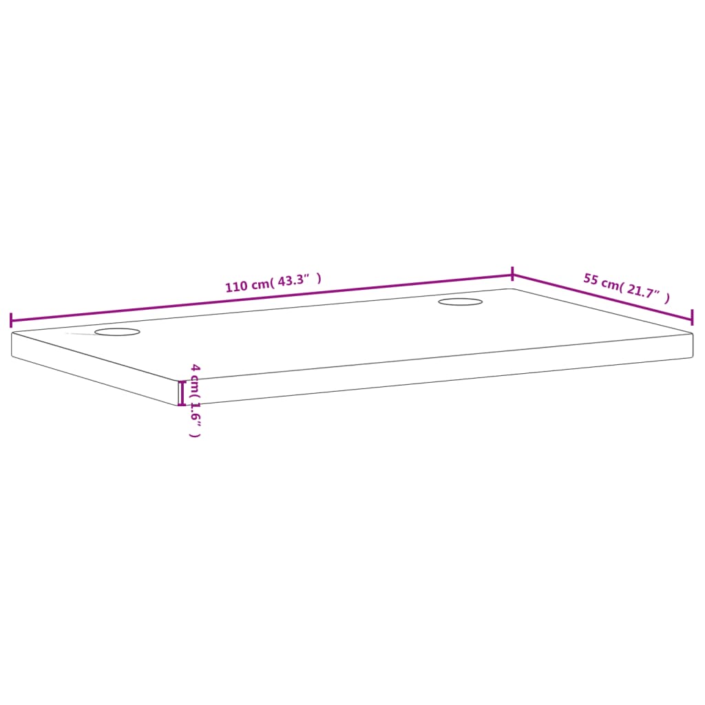 skrivebordsplade 110x55x4 cm massivt bøgetræ