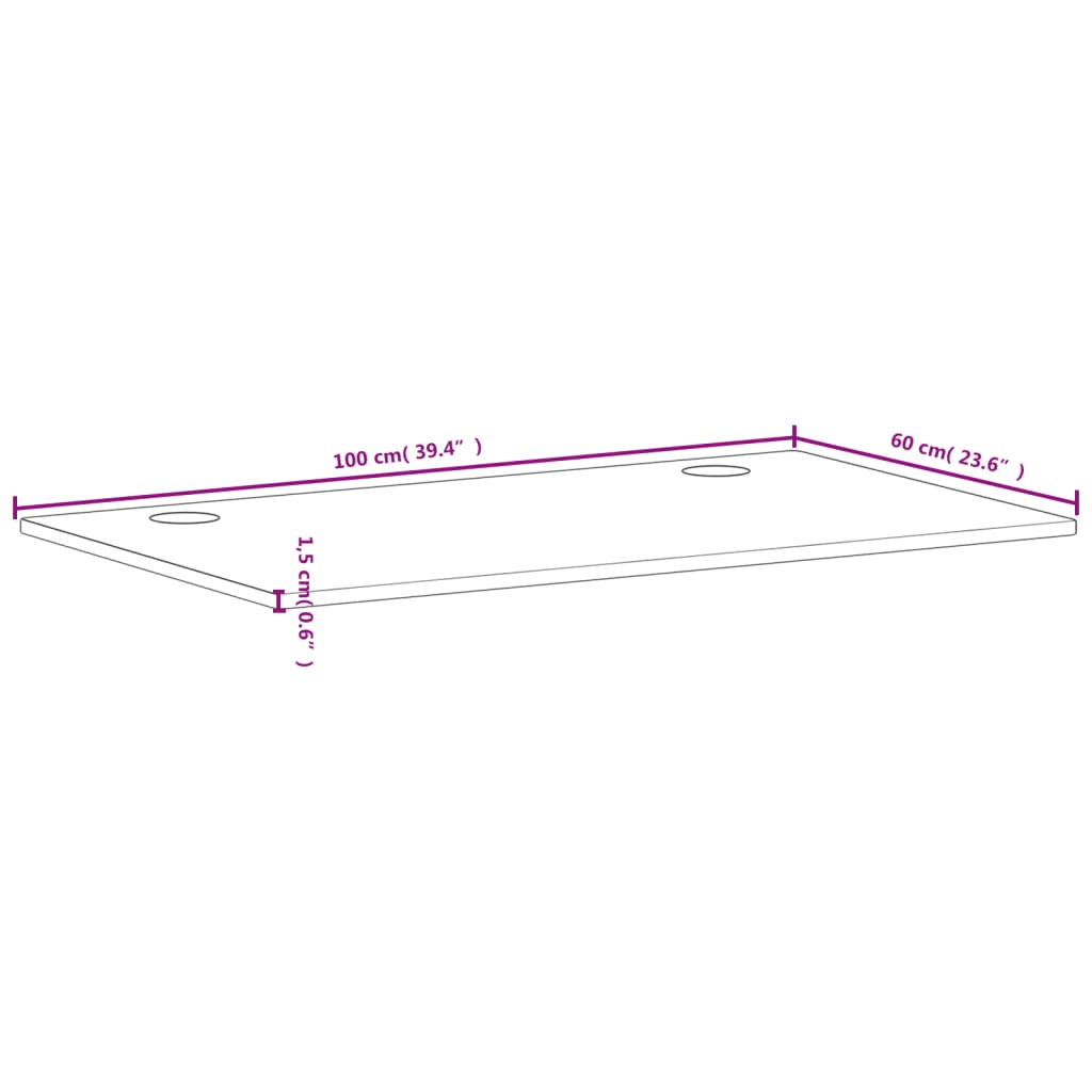 skrivebordsplade 110x60x1,5 cm massivt bøgetræ