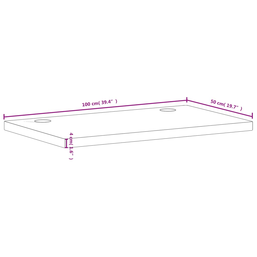skrivebordsplade 100x50x4 cm massivt bøgetræ