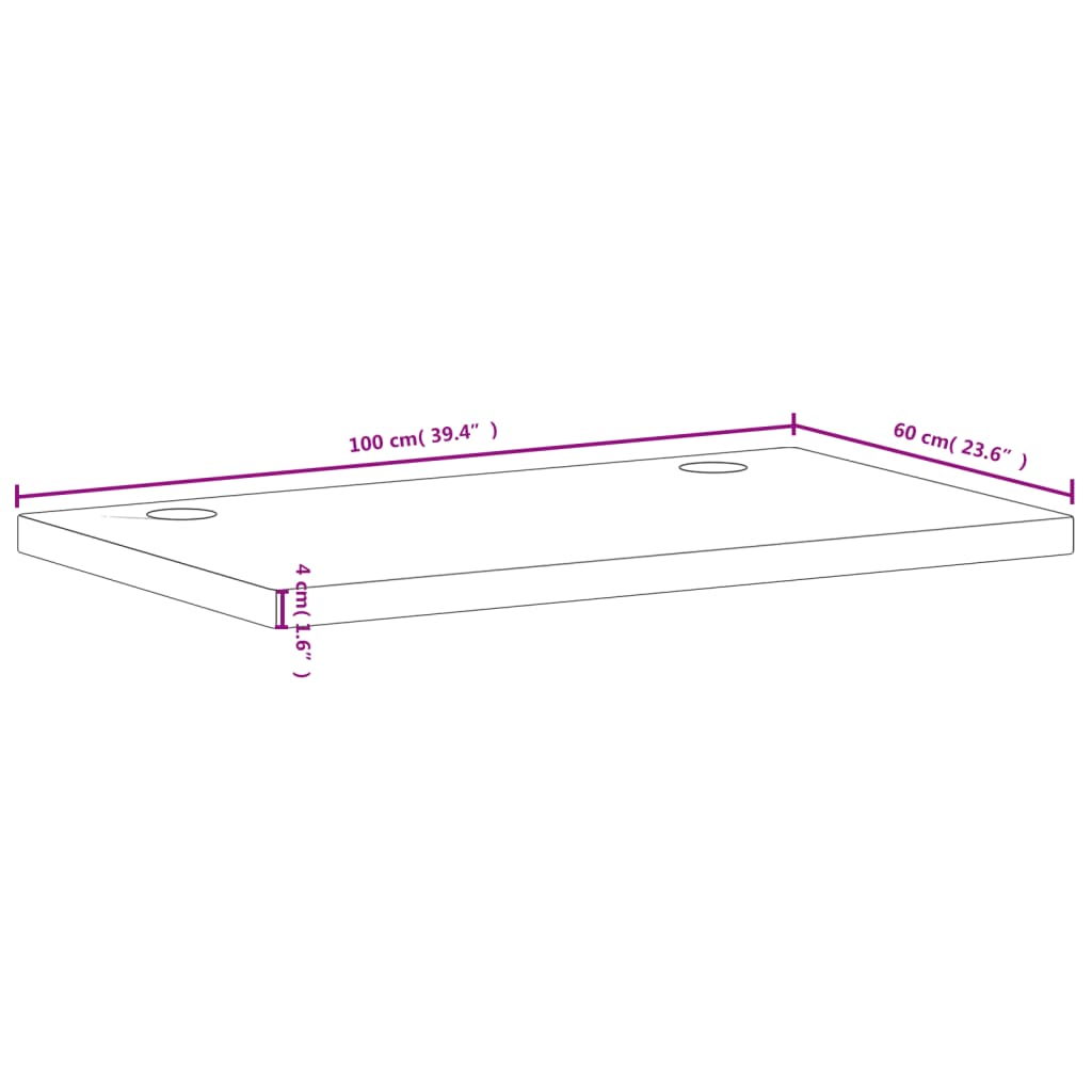 skrivebordsplade 110x60x4 cm massivt bøgetræ