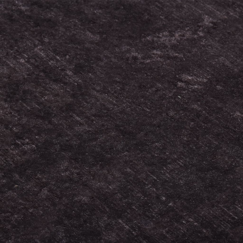 gulvtæppe 400x300 cm vaskbart og skridsikkert sort + guldfarvet