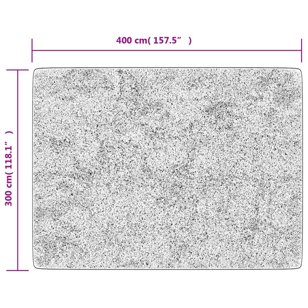 gulvtæppe 400x300 cm vaskbart og skridsikkert sort + guldfarvet