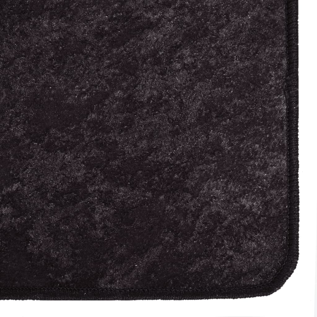 gulvtæppe 400x300 cm vaskbart og skridsikkert antracitgrå