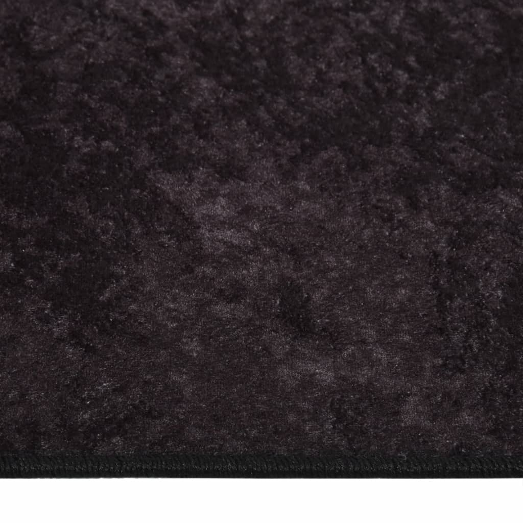 gulvtæppe 400x300 cm vaskbart og skridsikkert antracitgrå