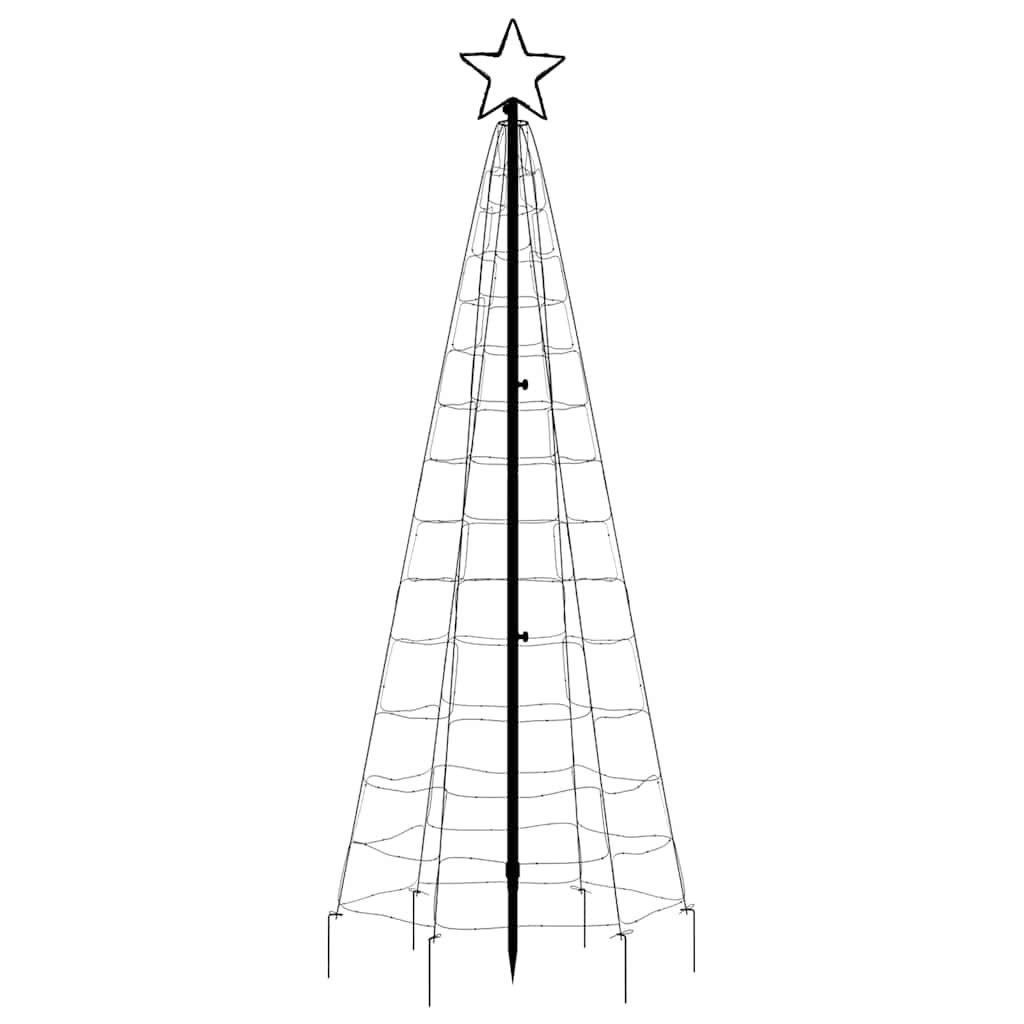 LED-juletræ med spyd 220 LED'er 180 cm farverigt lys