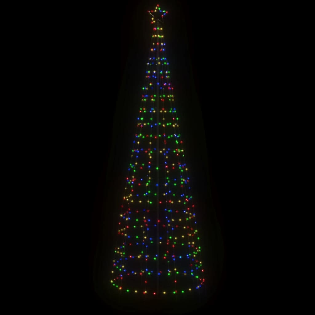 LED-juletræ med spyd 570 LED'er 300 cm farverigt lys